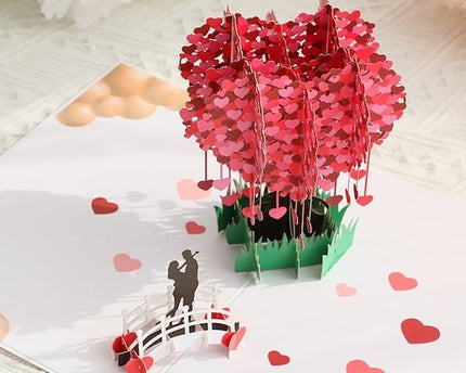 3D -kaart - Love Tree Valentijnsdagkaart