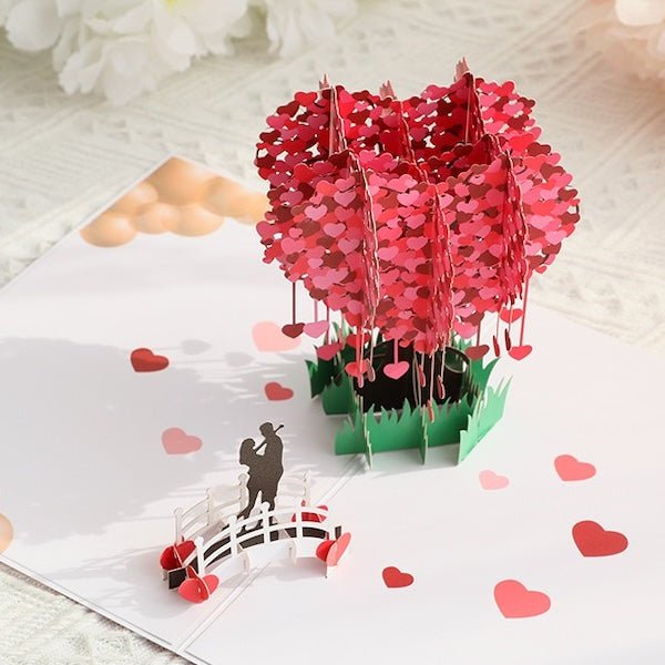 3D -kaart - Love Tree Valentijnsdagkaart