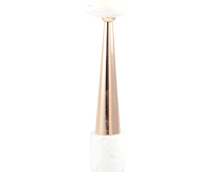 Witte en vergulde roze marmeren knop 12x12x26cm