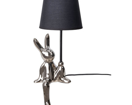 Tafellamp "helge" Ø 18 cm, hoogte ca. 45 cm, gemaakt van keramiek in zwart en zilveren, zwarte tekstbladen