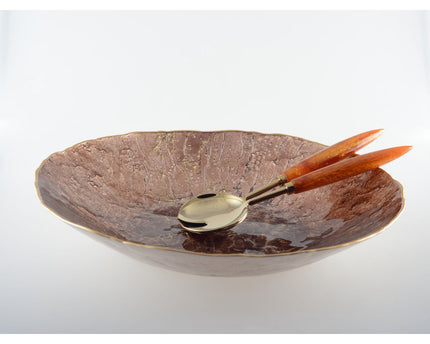 Bestek met goud en oranje salade 29 cm