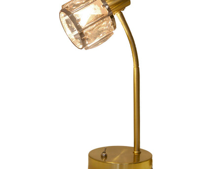 LED -tafellamp "Josefa", tafellamp gemaakt van goud en glas in goud, met E14 -aansluiting, voor eetkamer, woonkamer, gang of kantoor, voor woonkamer, eetkamer of als bedlamp, 34,5 x 17,5 cm