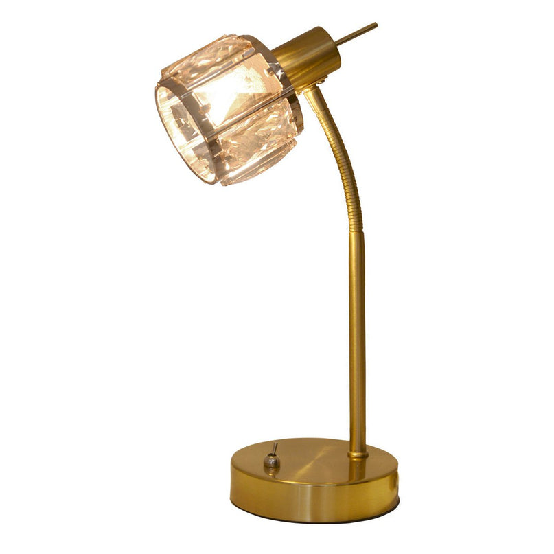 LED -tafellamp "Josefa", tafellamp gemaakt van goud en glas in goud, met E14 -aansluiting, voor eetkamer, woonkamer, gang of kantoor, voor woonkamer, eetkamer of als bedlamp, 34,5 x 17,5 cm