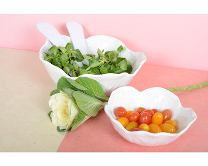 Witte salade bestek in melamine 27x9.5x1cm