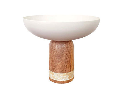 Houten witte fruit snijdt groot model 25,5x25,5x22 cm