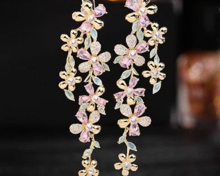 Elegante oogverblindende Bloom Longline oorbellen