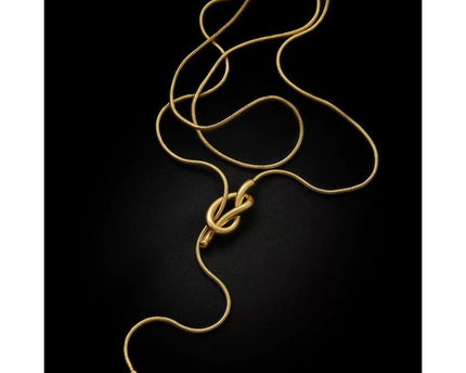 Minimalistische lange trui ketting met knoop