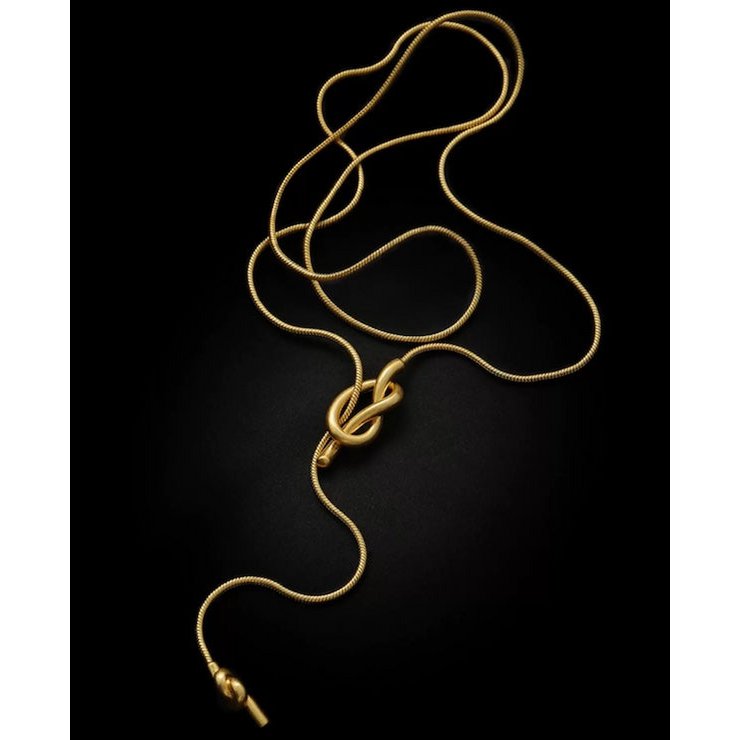 Minimalistische lange trui ketting met knoop