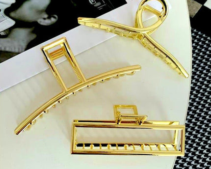 Minimalistische lijn grote klauw metalen haarclips