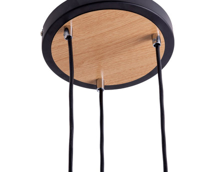 3 plafondlamp "fumoso", hanglamp gemaakt van metaal en glas in zwart, met E14 -aansluiting, voor eetkamer, woonkamer, hal of kantoor, hangende lamp Totale hoogte 123 cm.