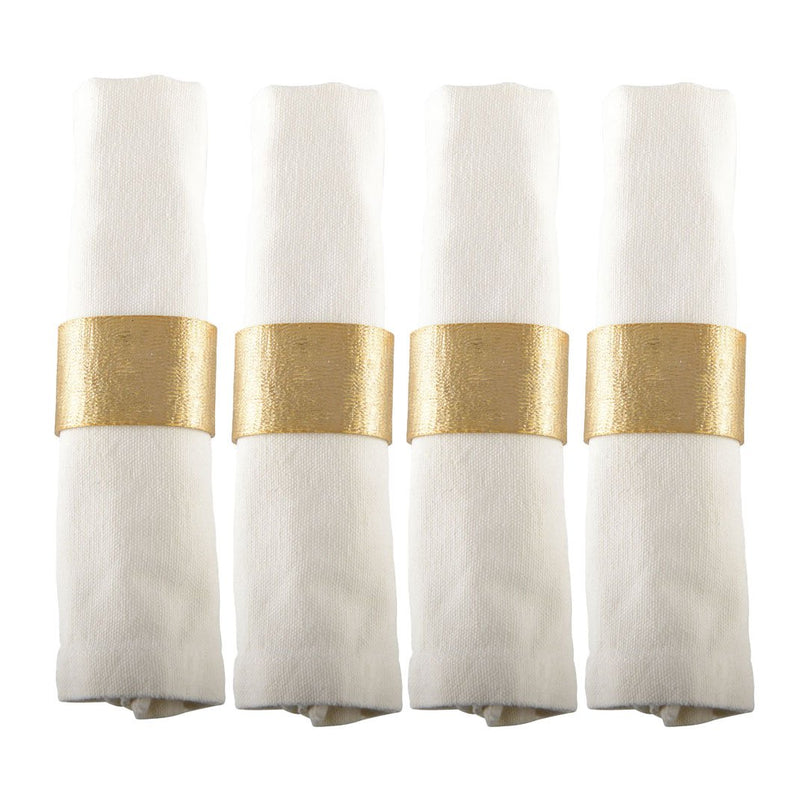 Set van 4 rondes van gouden ovale handdoeken