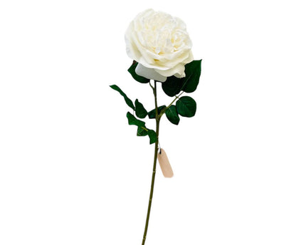 QMF Hand Touch Rose 65cm WIT 2PCS