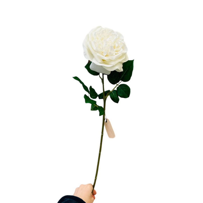 QMF Hand Touch Rose 65cm WIT 2PCS