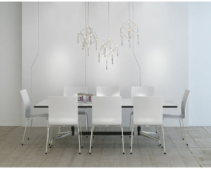 Led hanger lamp "Araneus" metaal en plastic in chroom, met stevig ingebouwde leds, 80 cm lang, verlichting voor woonkamer, eetkamer of kantoor