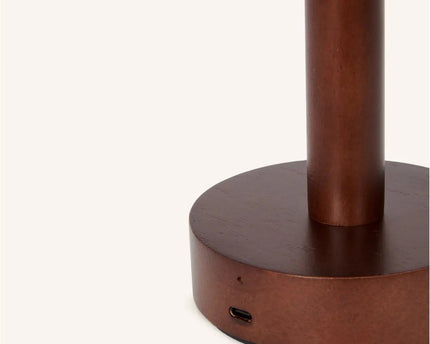 Zoë Donkerbruine Houten Oplaadbare Tafellamp | Dimbaar, USB-C, batterijduur van 80 uur