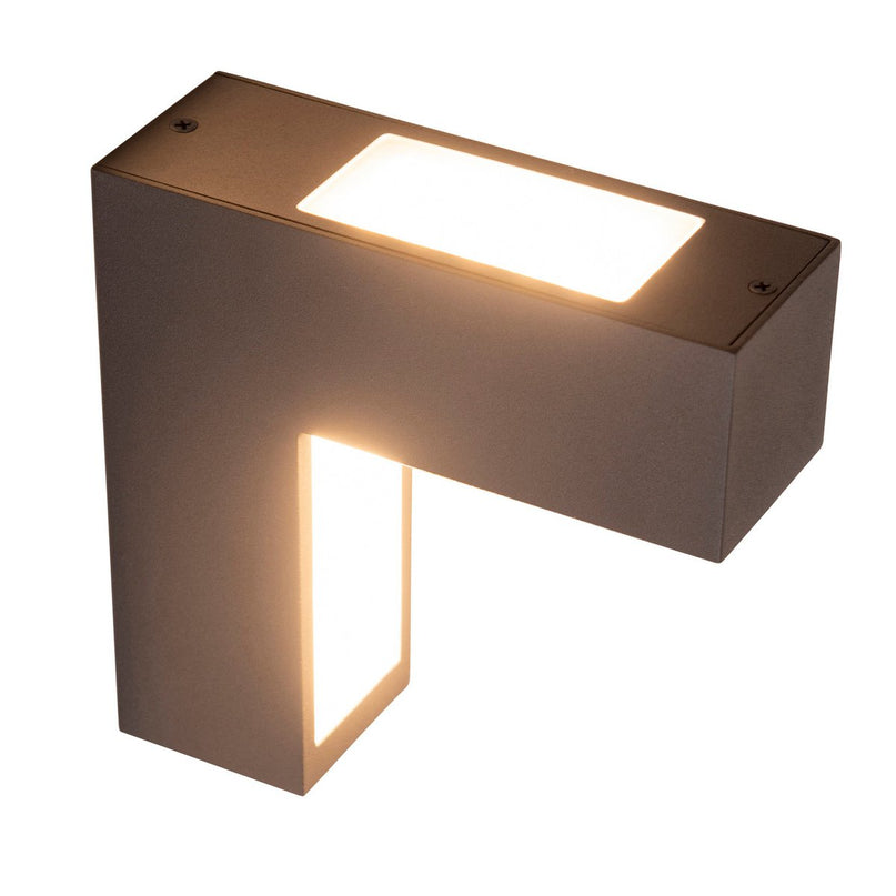 LED -wandlampen "angus" gemaakt van metaal en plastic in antraciet, met geïntegreerde LED