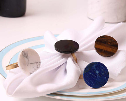 Set van 4 rondes van veelkleurige stenen handdoeken