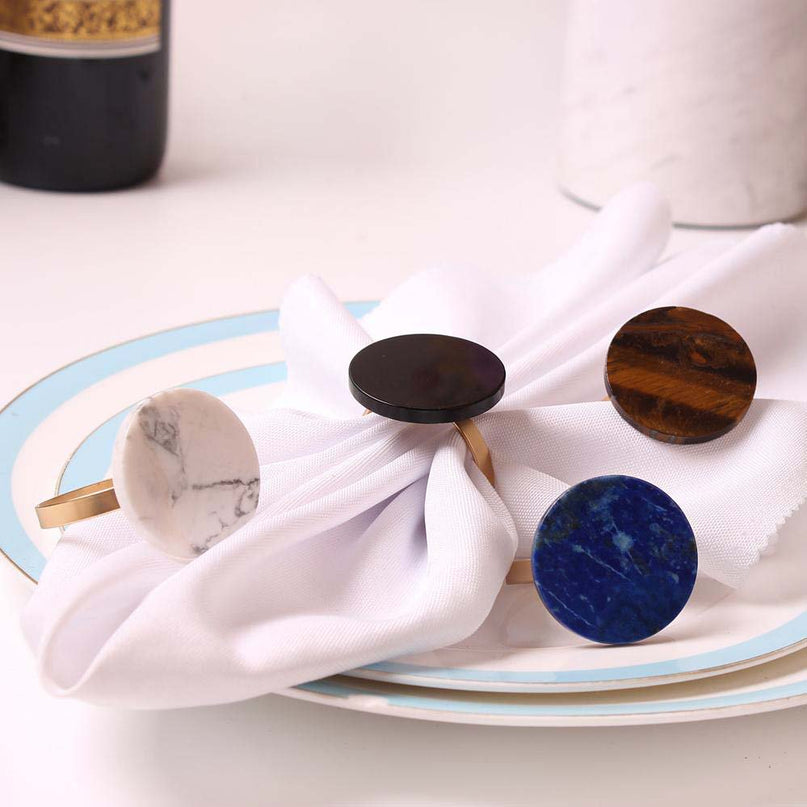 Set van 4 rondes van veelkleurige stenen handdoeken