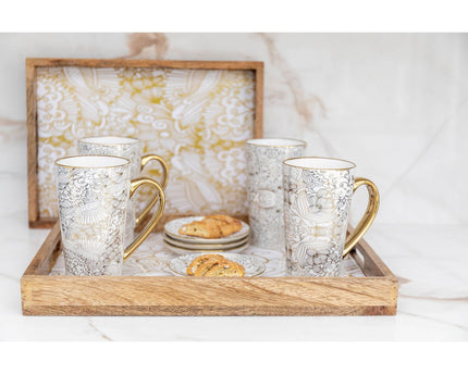Rechthoekige abstracte trays - set van 2
