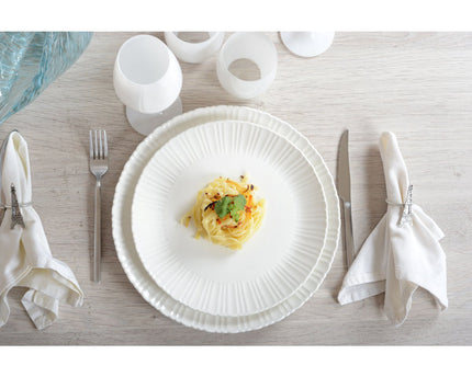 Assiette Plate Blanche Flora 26.6x26.6x2cm