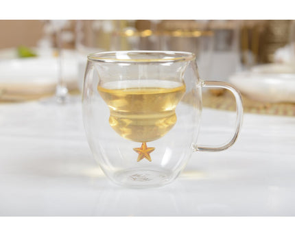 Dubbele wandbekers gouden ster 250 ml - veel 2
