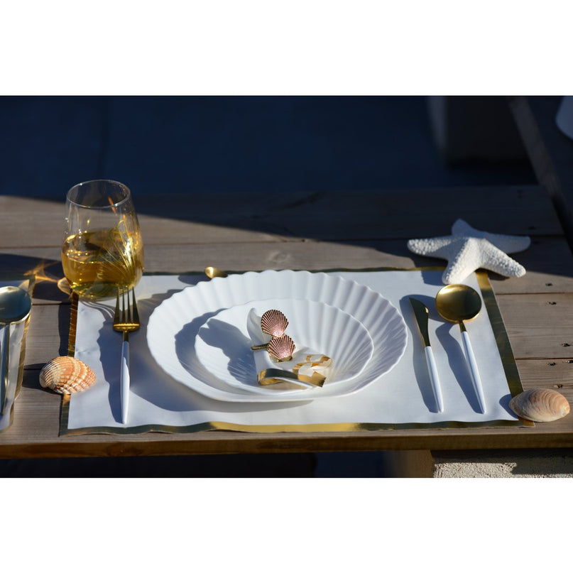 WEGWERP BORD COVER 31.5x45CM WIT EN GOUD ROL 32 STUKS