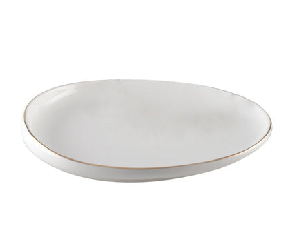 Keramische witte dessertplaat