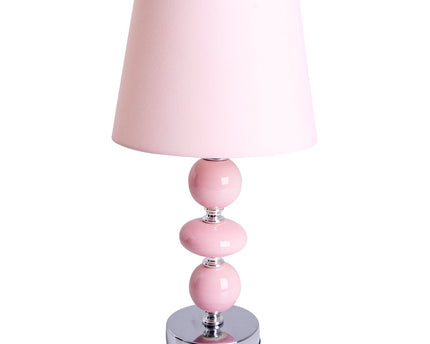 Keramische tafellamp "araga" 36 cm hoog, tafellamp gemaakt van metaal, keramiek, met tekstbladen, roze, met E14 -aansluiting, verlichting voor eetkamer, woonkamer, gang of kantoor,