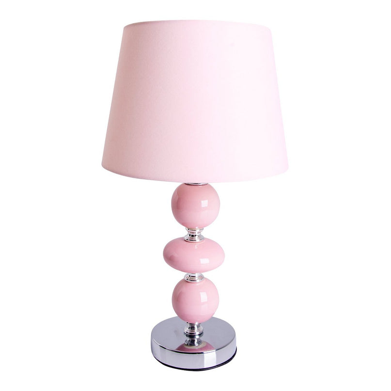 Keramische tafellamp "araga" 36 cm hoog, tafellamp gemaakt van metaal, keramiek, met tekstbladen, roze, met E14 -aansluiting, verlichting voor eetkamer, woonkamer, gang of kantoor,