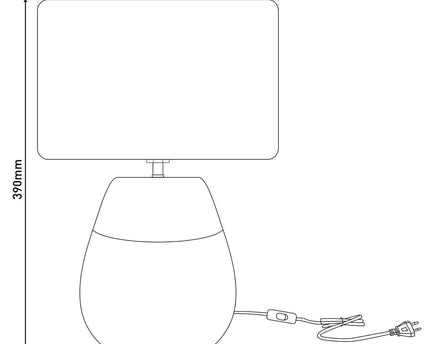 Keramische tafellamp "Bronco", tafellamp, keramiek, beige/grijs/goud, met E14 -aansluiting, voor eetkamer, woonkamer, gang of kantoor, 39 cm hoog