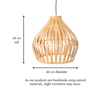 Bamboe Lampenkap – Boho Hanglamp – Bamboe Hanglamp – Lampenkap Klokvormig – Handgemaakte Bamboe Lampenkap KIRMA (Ø 45 cm)
