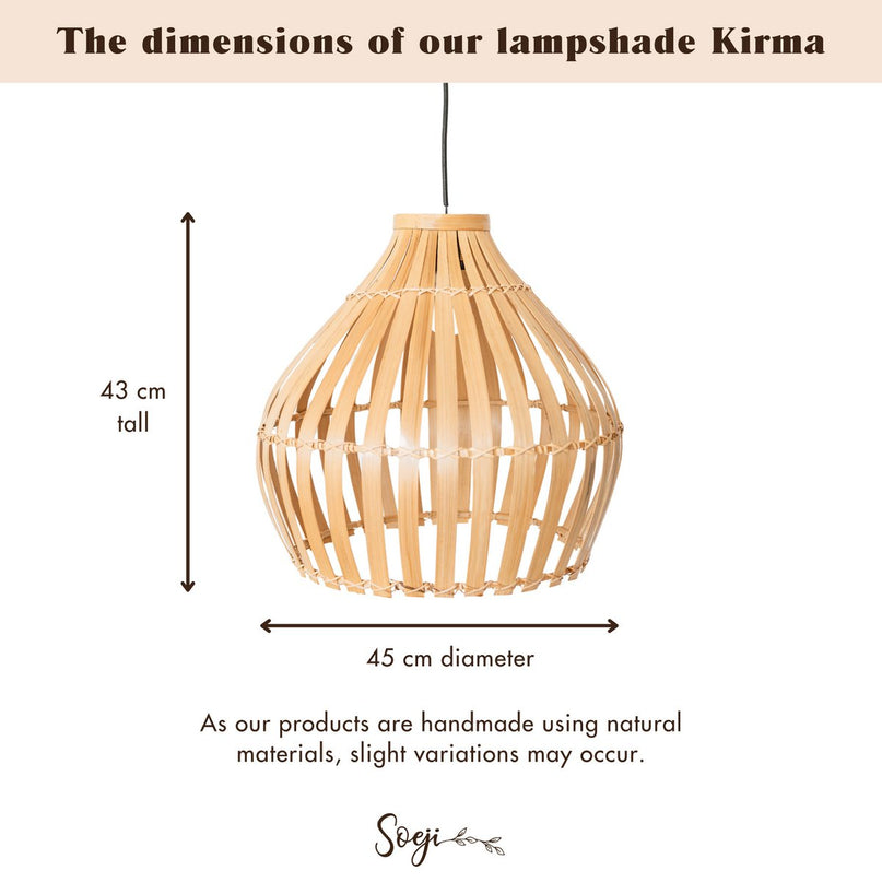 Bamboe Lampenkap – Boho Hanglamp – Bamboe Hanglamp – Lampenkap Klokvormig – Handgemaakte Bamboe Lampenkap KIRMA (Ø 45 cm)