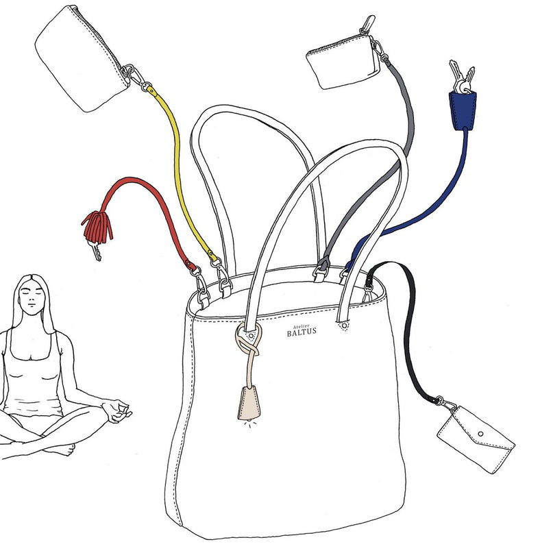 Dubbele leren karabijnhaak – sleutelhanger – Atelier BALTUS