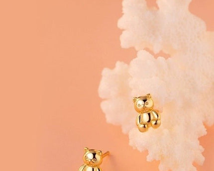 Teddybeer sieradenset met oorbellen en ketting