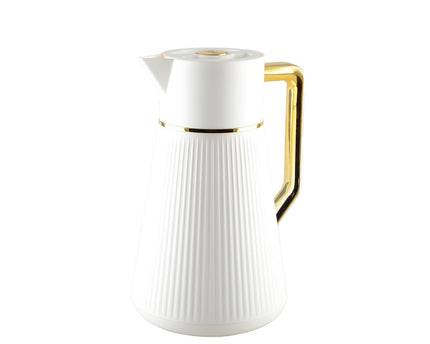 Wit koffiezetapparaat met gouden handgreep 1l