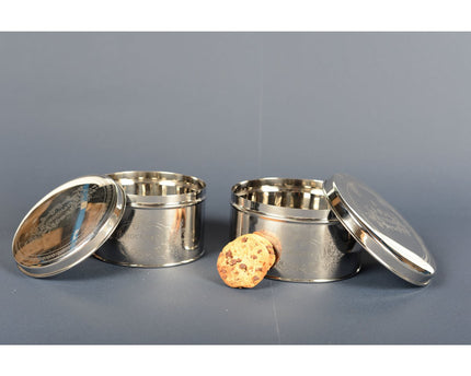 Silver Round Cookie Box 17x17x9cm