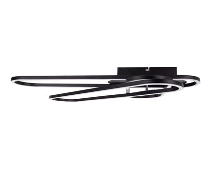 LED CCT -plafondlicht "Carlon" gemaakt van Matt Black Aluminium en Plastic, met geïntegreerde LED, 120 cm lang