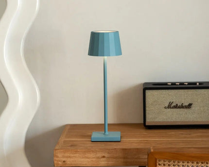 William Amsterdams blauwe oplaadbare ijzeren tafellamp – dimbaar, batterij van 120 uur, USB-C