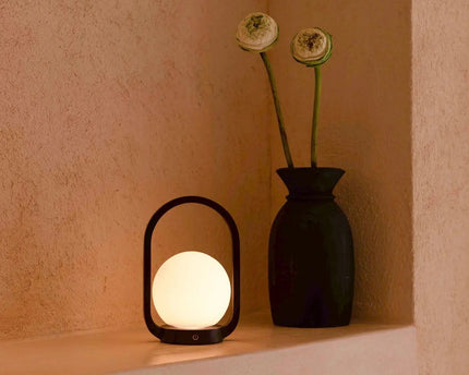 Skye Donkerbruine Houten Snoerloze Lamp | Oplaadbaar en dimbaar ontwerp