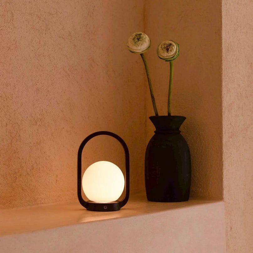 Skye Donkerbruine Houten Snoerloze Lamp | Oplaadbaar en dimbaar ontwerp