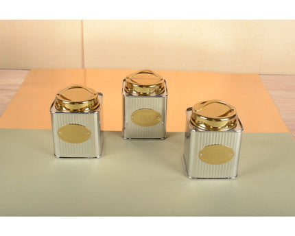 Zilveren en gouden suikerbox 10x10x10cm