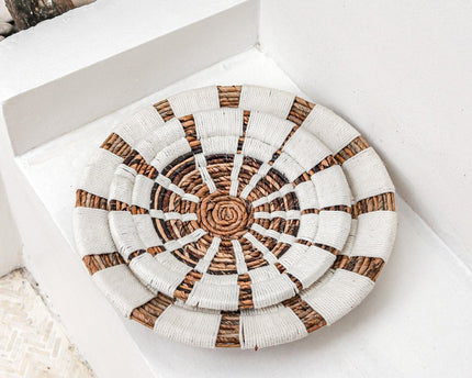 Wanddecoratie | Wandmand | Wandmand | Decoratieve schaal HUTAN van bananenvezel (2 maten)