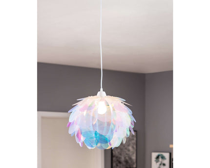 Hanger lamp "fora" gemaakt van metaal en iriserend plastic, e27 socket, verlichting voor woonkamer, eetkamer en kantoor, Ø40 cm