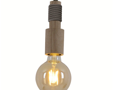 Holzbaldachin met textielkabel "Bento", in Natuur, E27 -versie, verlichting voor woonkamer of kantoor