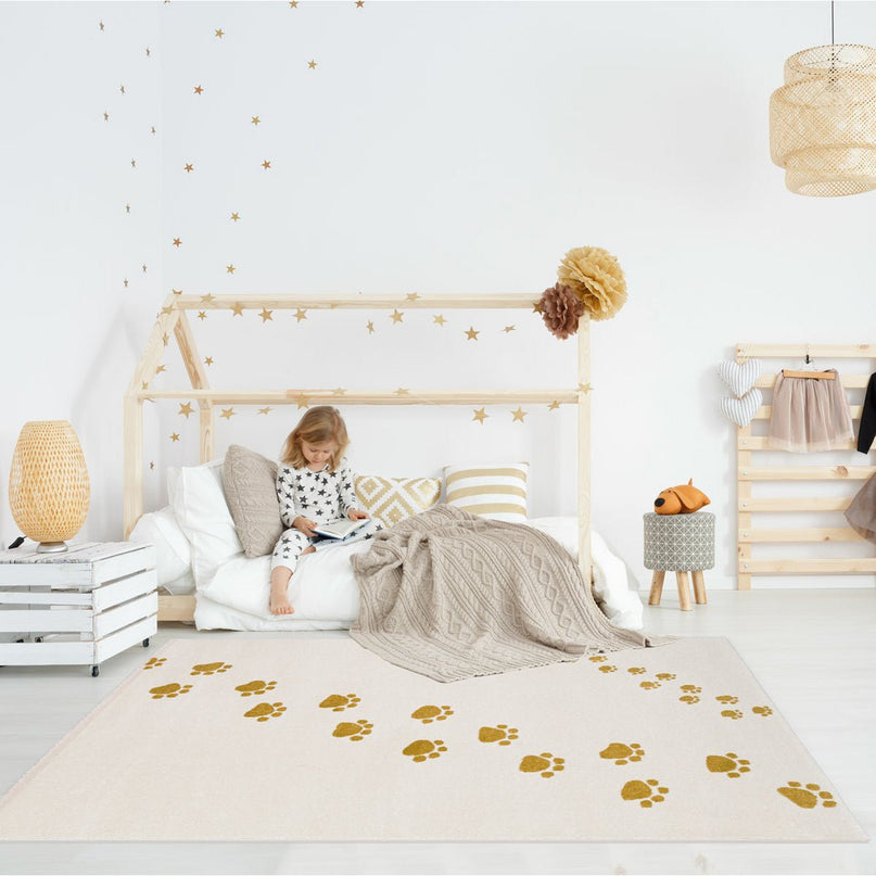 Zacht en comfortabel kindervloerkleed BEAR FOOTPRINTS