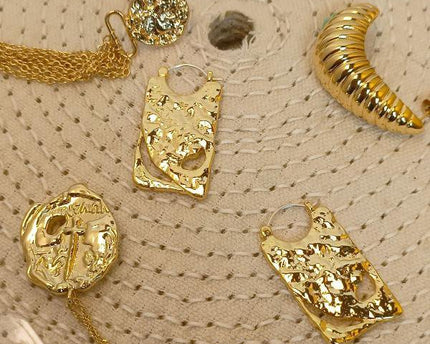 Unieke Board Drop Oorbellen - Goud en Zilver