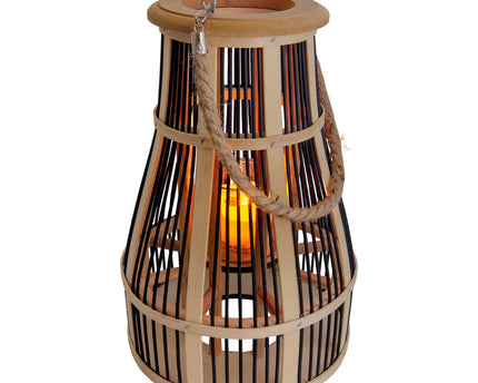 Decollicht "Korbinian" inclusief Solar Led Candle for Garden and Balcony, van Rattan in Nature, Solar Lamp Hoogte 35 cm