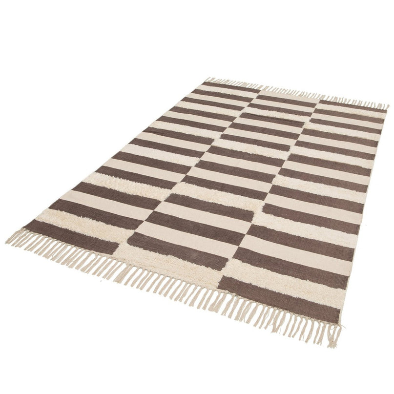 Tufte tapijt 100% katoen ebbenhout
