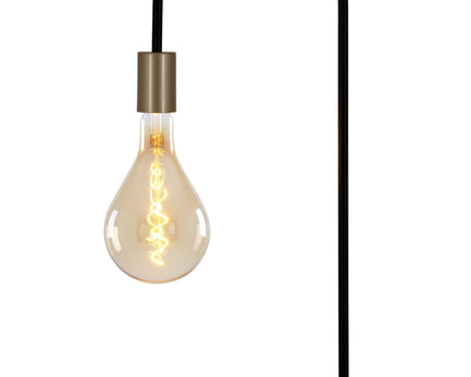 Staande lamp "Modo" gemaakt van metaal in zwarte, versies in goud, E27 -aansluiting, tafellamp voor woonkamer, eetkamer, keuken, gang, gang of kantoor, 150 High