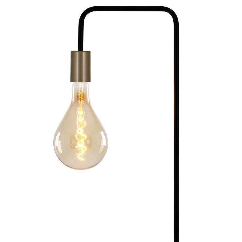 Staande lamp "Modo" gemaakt van metaal in zwarte, versies in goud, E27 -aansluiting, tafellamp voor woonkamer, eetkamer, keuken, gang, gang of kantoor, 150 High